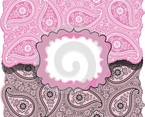 Paisley lice.Design template,envelop or card