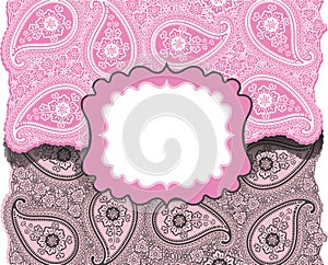 Paisley lice.Design template,envelop or card photo