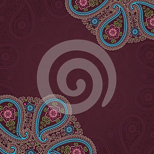 Paisley lice round ornamental in Design template