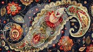 paisley motif, paisley patterns, with their teardrops, swirls, and floral motifs, are a timeless option for textiles photo