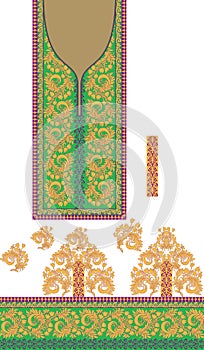 Paisley-Muster.Digital Textile Design Motif Gold Colorful Stock.decorative elegant luxury design rococo style design for textile
