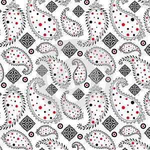Paisley pattern with polkas and motifs