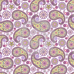 Paisley pattern on white bsckground