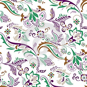 Paisley seamless Floral colour design pattern