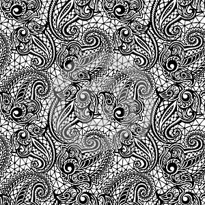 Paisley seamless lace pattern