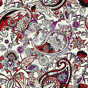 Paisley/ A seamless pattern based on the traditional oriental paisley pattern