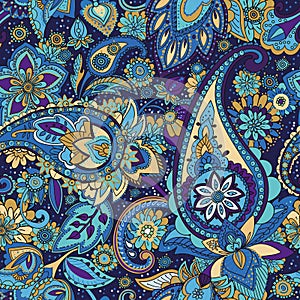 Paisley. Seamless pattern based on traditional oriental patterns