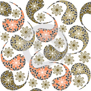 Paisley seamless pattern and seamless pattern in s