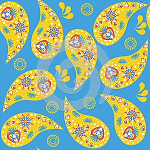 Paisley seamless vector pattern. It isl located in swatch menu photo