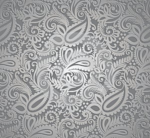 Paisley silver wallpaper