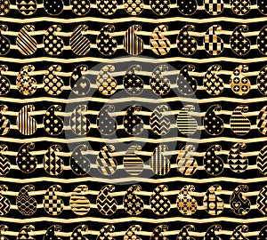 Paisley simply shape gold chevron symmetry seamless pattern