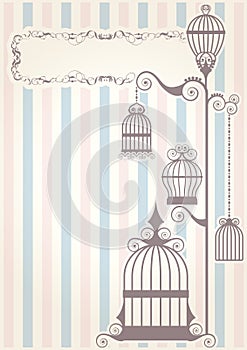 Paisley texture vintage birdcage