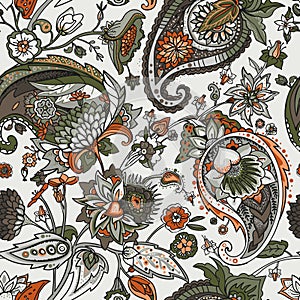 Paisley. Traditional oriental pattern in modern execution. Seamless pattern.