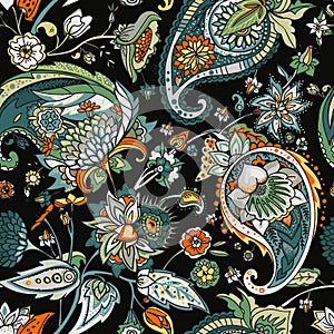 Paisley. Traditional oriental pattern in modern execution. Seamless pattern.