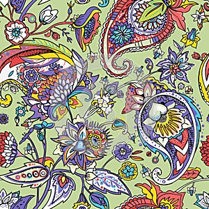 Paisley. Traditional oriental pattern in modern execution. Seamless pattern.