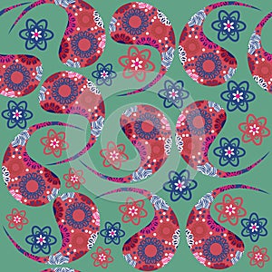 Paisley vector seamless pattern and seamless patte