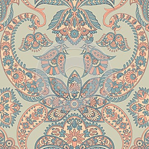 Paisley vector seamless pattern. Vintage background.