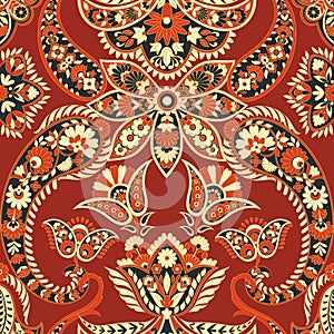 Paisley vector seamless pattern. Vintage background.