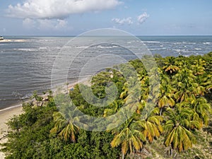 Paiva beach landscape, located in Cabo de Santo Agostinho, Pernambuco, Brazil - 02 17 2022