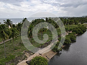 Paiva beach landscape, located in Cabo de Santo Agostinho, Pernambuco, Brazil - 02 17 2022