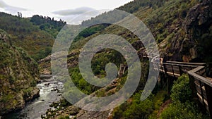 Paiva wooden walkways landscape, in Arouca, Portugal