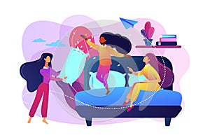 Pajama party concept vector illustration.