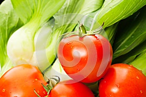 Pakchoi and tomato