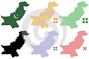 Layered editable vector illustration country map of Pakistan