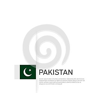 Pakistan flag background. State patriotic pakistani banner, cover. Document template with pakistan flag on white background.