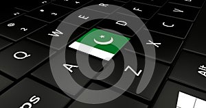 Pakistan flag button on laptop keyboard.