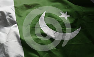 Pakistan Flag Rumpled Close Up photo