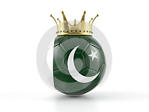 Pakistan flag soccer ball with crown