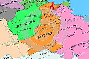 Pakistan, Islamabad - capital city, pinned on political map