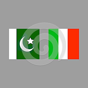 Pakistan and Italy flag design for commercial purposes