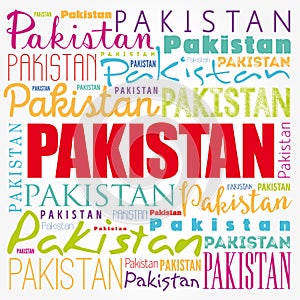 Pakistan wallpaper word cloud, travel concept background