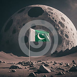 Pakistani Flag on the Moon