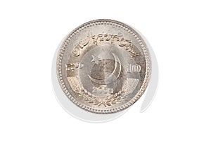 Pakistani Ten Rupee Coin Isolated On white