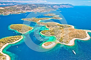 Pakleni otoci yachting destination arcipelago aerial view, Hvar island photo