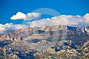 Paklenica national park on Velebit mountain view