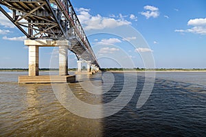 Pakokku Bridge over the Irrawaddy River in Myanmar (Burma).