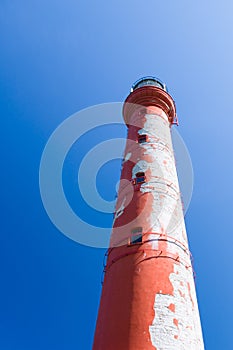 Pakri lighthouse against blue sky, Paldiski