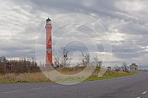 Pakri lighthouse on the coast of the Baltic Sea, Paldiski, estonia