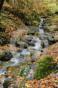 The Pal creek in Arinsal mountain at the Andorran Pyrenees. photo