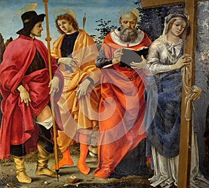 Pala Magrini by Filippino Lippi representing the saints Roch, Sebastian, Jerome and Helena