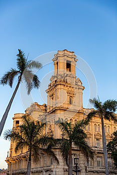 Palace of the Asturian Center in La Habana, Cuba under a clear blue sky