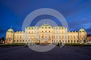 Palace Belvedere with Christmas Market in Vienna, Austria