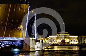 Palace Bridge and Admiralty in Saint-Petersburg