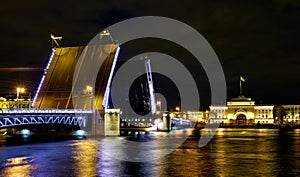 Palace Bridge and Admiralty in Saint-Petersburg