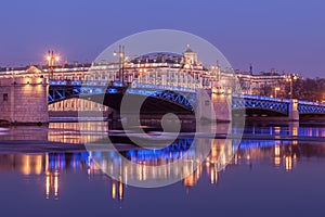 Palace Bridge and the building of the Hermitage, St. Petersburg