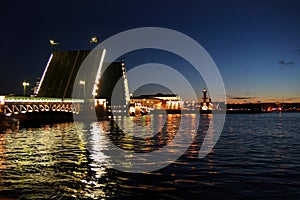 Palace Bridge over Neva river